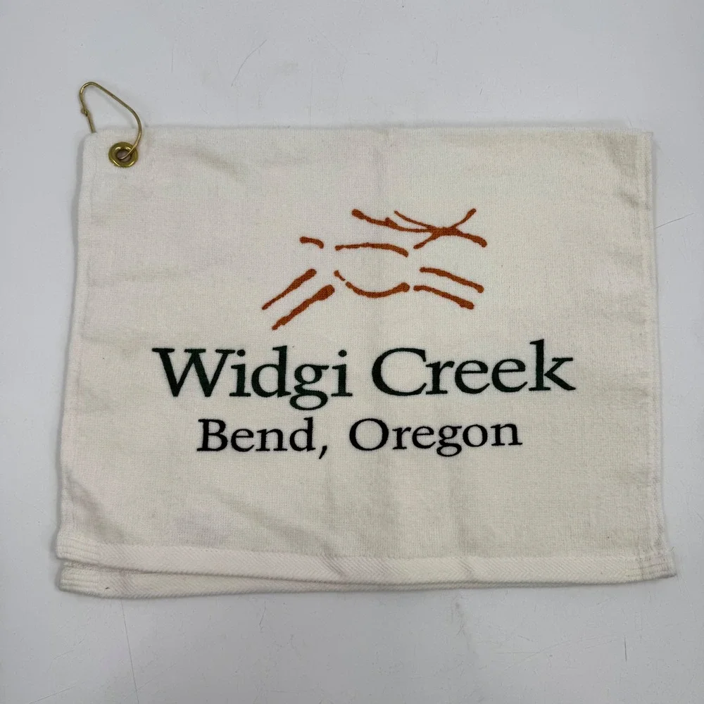 Widgi Creek Bend Oregon Golf Towel White Deer Logo With Clip‎ NWOT